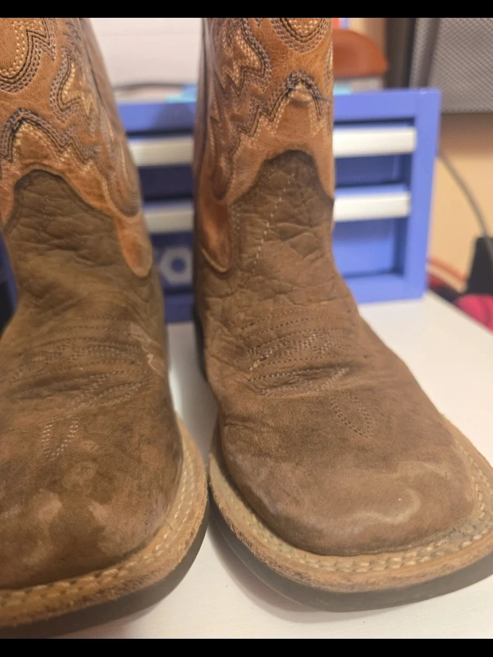Kids Brown Suede Western Cowboy Boots
